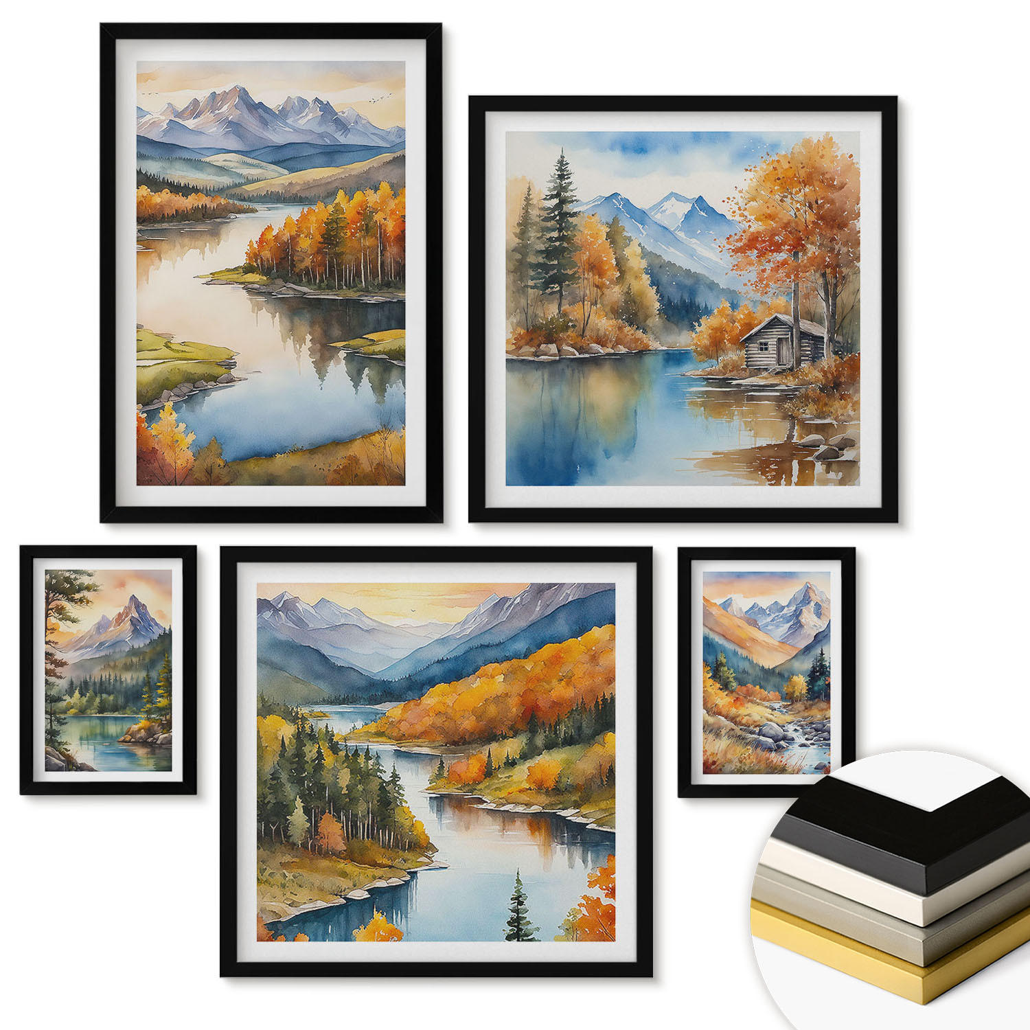 ArtPrintCave Wandbilder Schwarz 40x60 cm
