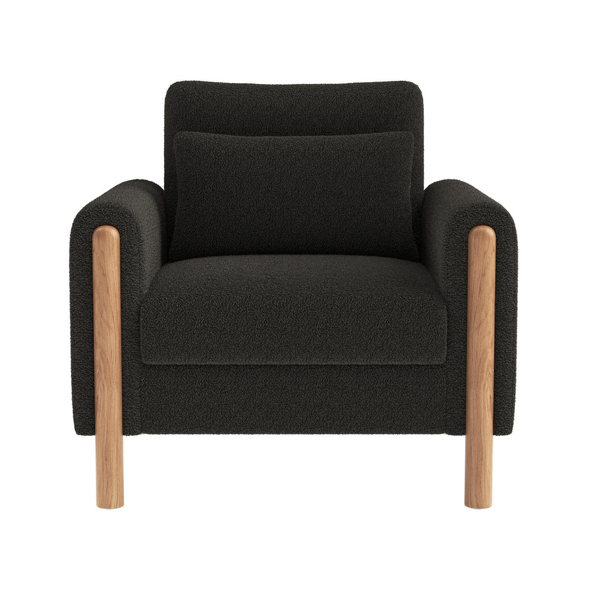 SESSEL mit Kissen 87 x 83 x 88,5 cm Teddy Dark Gray - Dunkelgrau, Kunststoff (83/88.5/87cm) - Meubliv