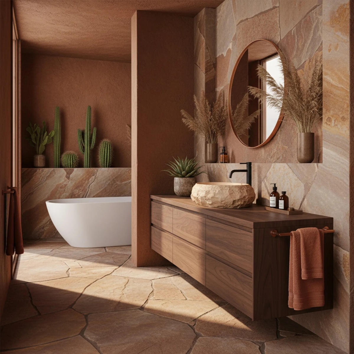 AUFSATZWASCHBECKEN Rea Mika Light Terracotta - Beige, Keramik (38/15/50cm) - REA