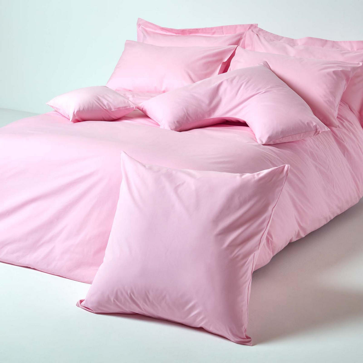 KISSENBEZUG Perkal, Ägyptische Baumwolle, Fadendichte 200 - Rosa, Textil (40/80cm) - Homescapes
