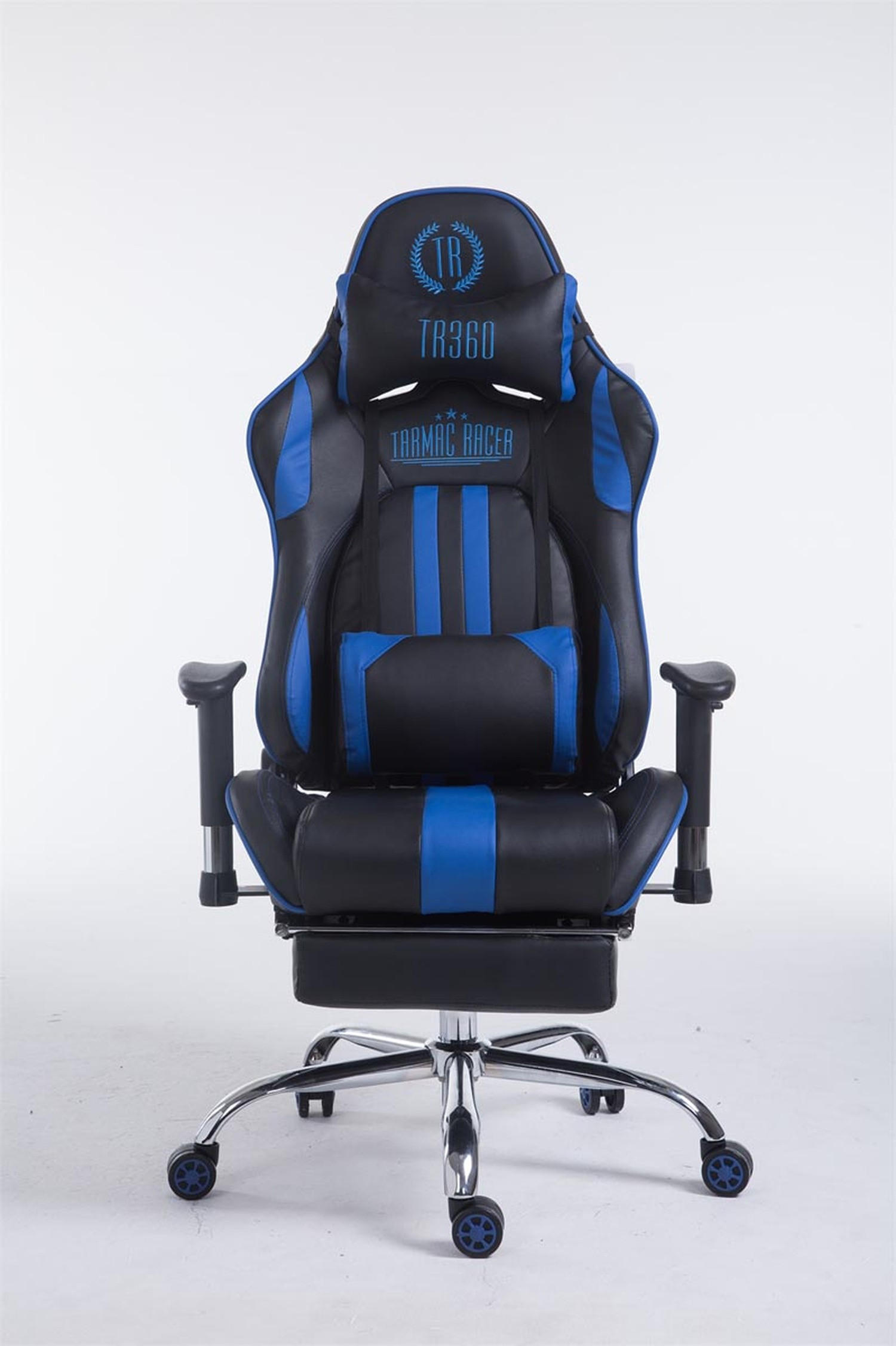 GAMINGSTUHL Limitless mit Fußablage, Schwarz/Blau - Blau, Textil/Metall (70/135/58cm) - TPFLiving