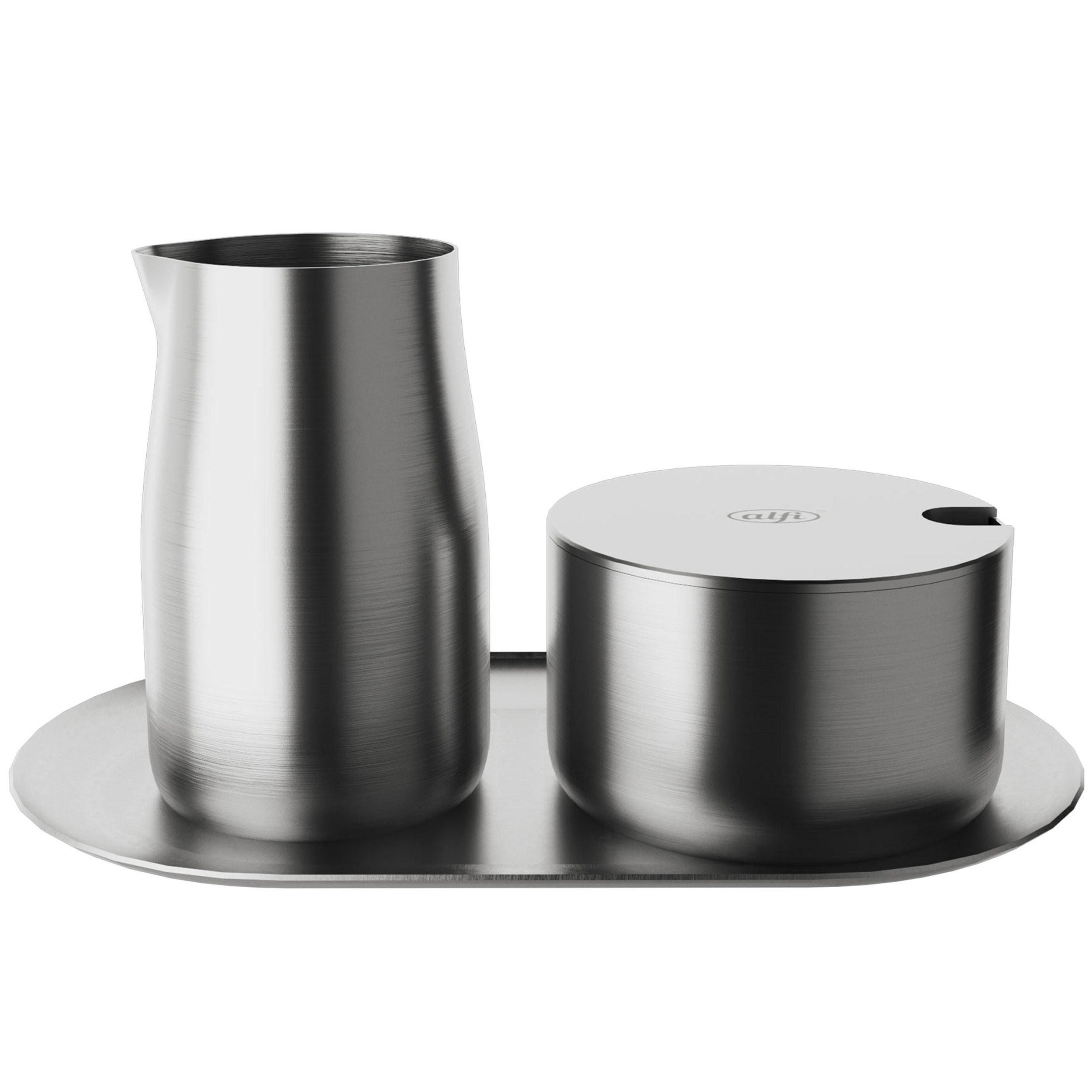 MILK AND SUGAR SET stainless steel mat - Silberfarben, Metall (11.5/8/20cm) - Alfi