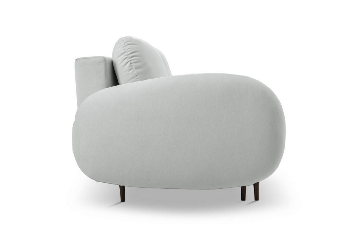 BETTSOFA AGIO Hellgrau Plüsch-Stoff mit Schlaffunktion - Hellgrau, Holz (232/95/109cm) - MASSENO