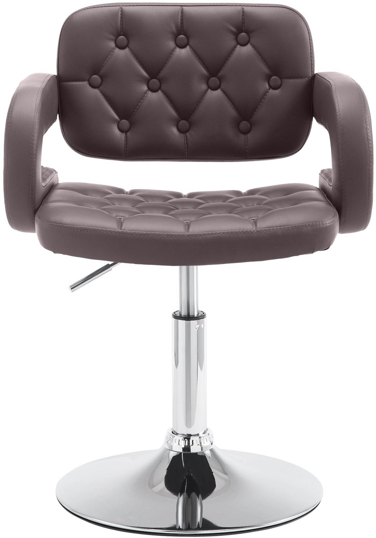 SESSEL Lederlook braun - Chromfarben/Braun, Textil/Metall (62/76/55cm) - CLP