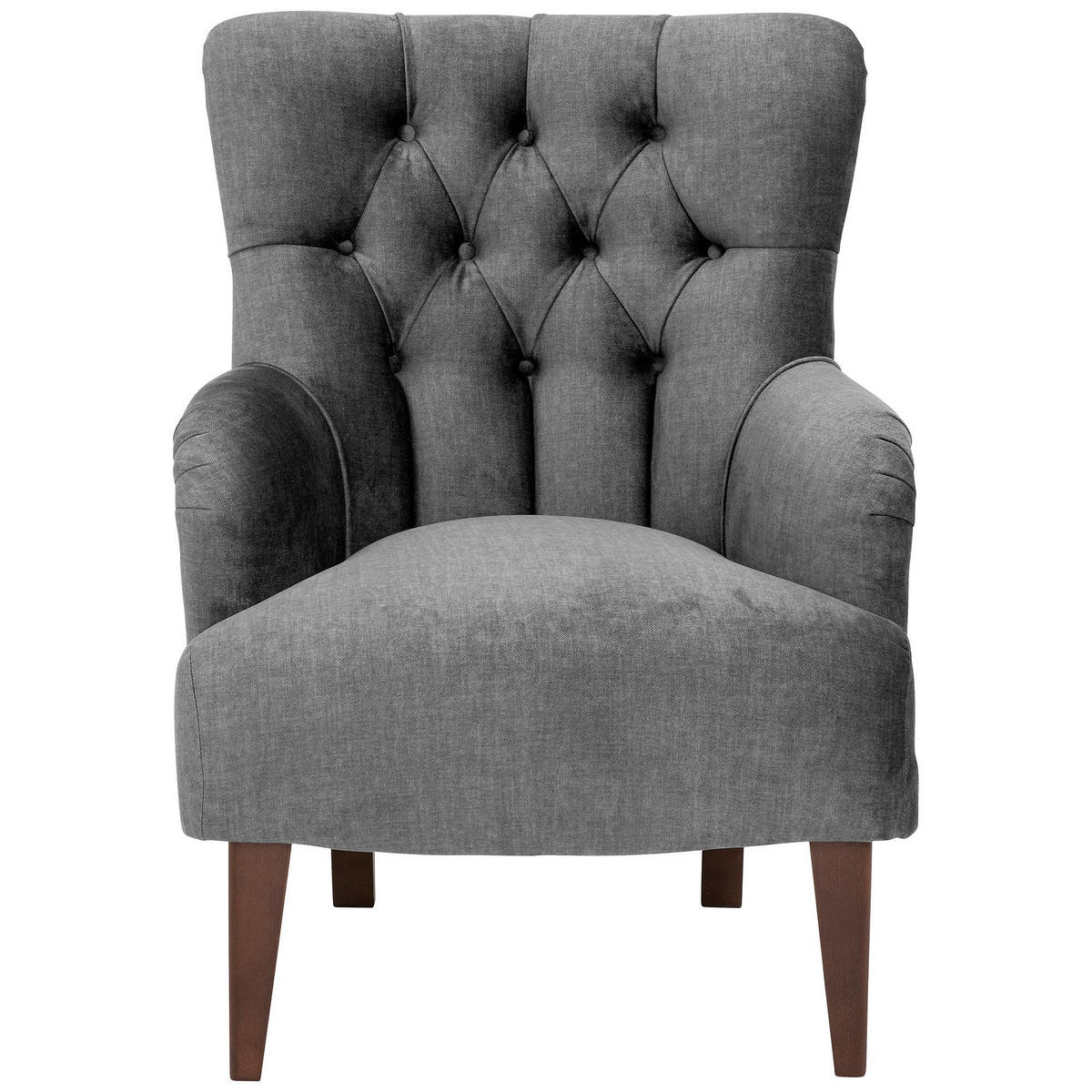 POLSTERSESSEL Kaiya Samtvelours anthrazit - Anthrazit, Kunststoff (71/97/82cm) - 58aufmkessel