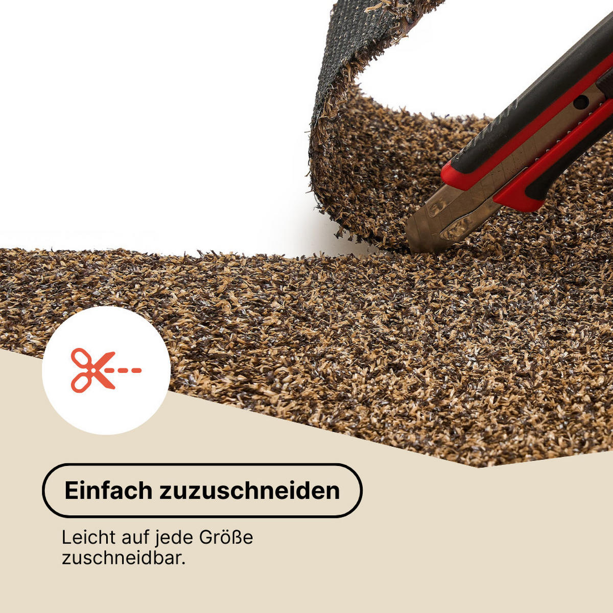KUNSTRASEN Canyoo Braun 6 mm – Rasenteppich, UV-beständig, wetterfest für Terrasse & Garten 400/200 cm - Braun, Textil (400/200cm) - Tapiso
