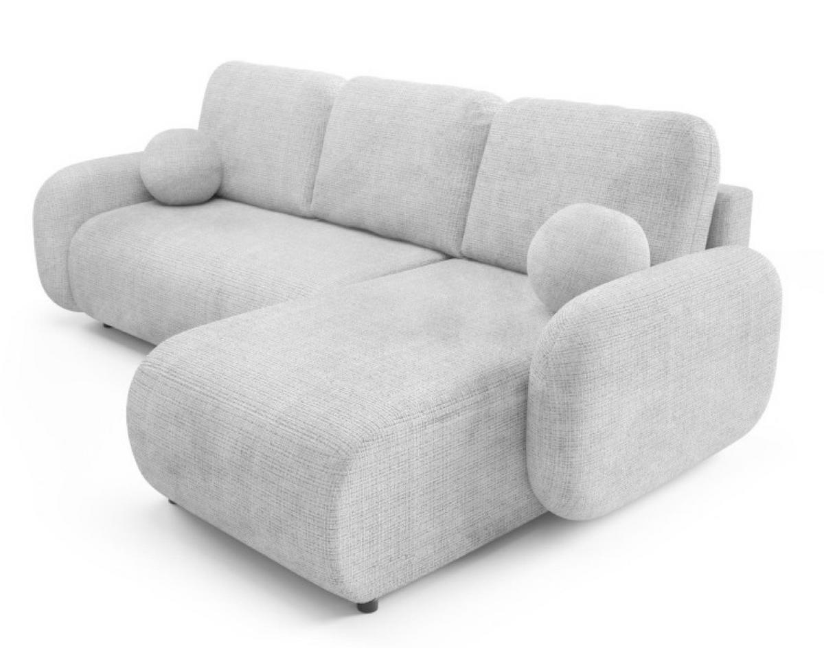 ECKSOFA Hellgrau KOMA Mit Schlaffunktion - Hellgrau/Grau, Textil (228/147cm) - Sepro Meble
