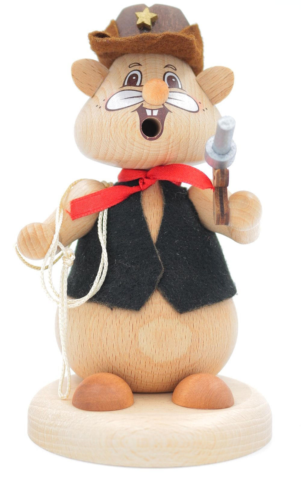 RAUCHFIGUR Hamster Cowboy 13 cm - Multicolor, Holz (8/13/0.1cm)