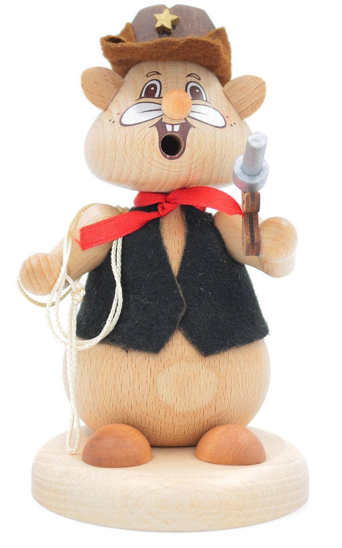 RAUCHFIGUR Hamster Cowboy 13 cm - Multicolor, Holz (8/13/0.1cm)