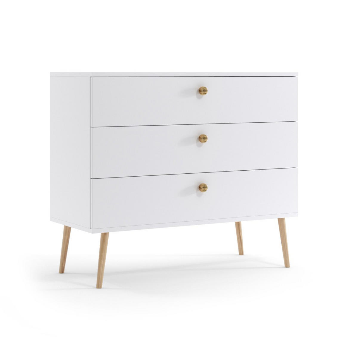KOMMODE Ikon 100 Weiß, Schubladenkommode - Weiß, Holzwerkstoff (100/85/41cm) - Bettso