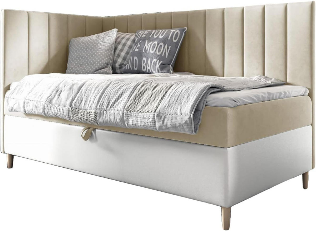 KINDERBETT MAYA 3 - Beige/Weiß, Holzwerkstoff (96/208cm) - Meblini