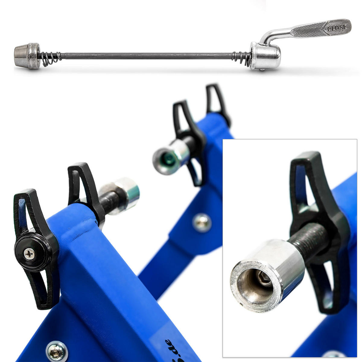 FAHRRADROLLENTRAINER - Blau, Kunststoff/Metall (55/48/38cm) - Relaxdays