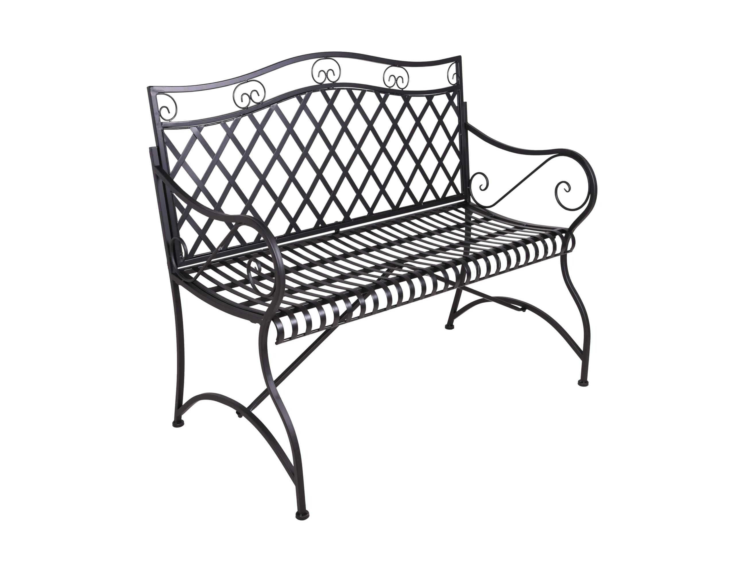 GARTENBANK Ralf Terrassenbank - Schwarz, Metall (60/97/111.5cm) - DELUKE