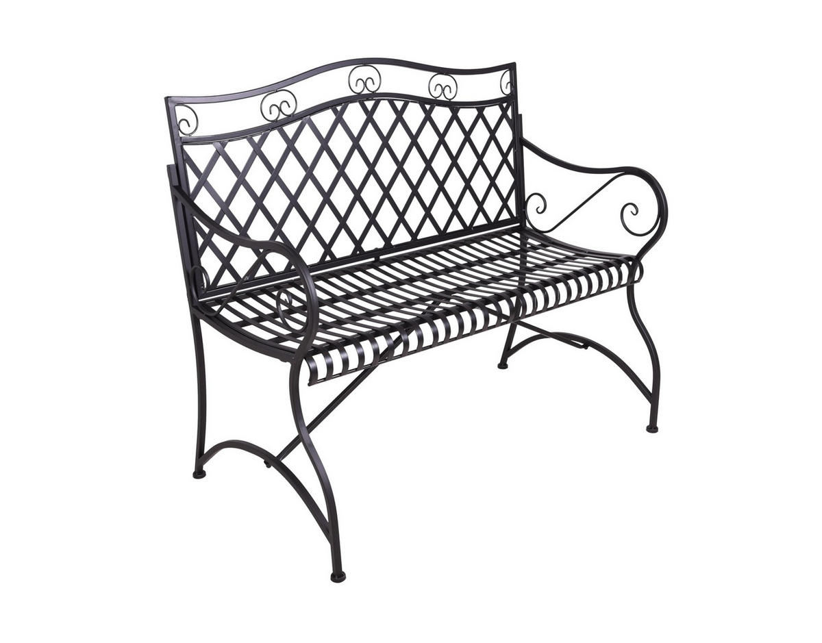 GARTENBANK Ralf Terrassenbank - Schwarz, Metall (60/97/111.5cm) - DELUKE