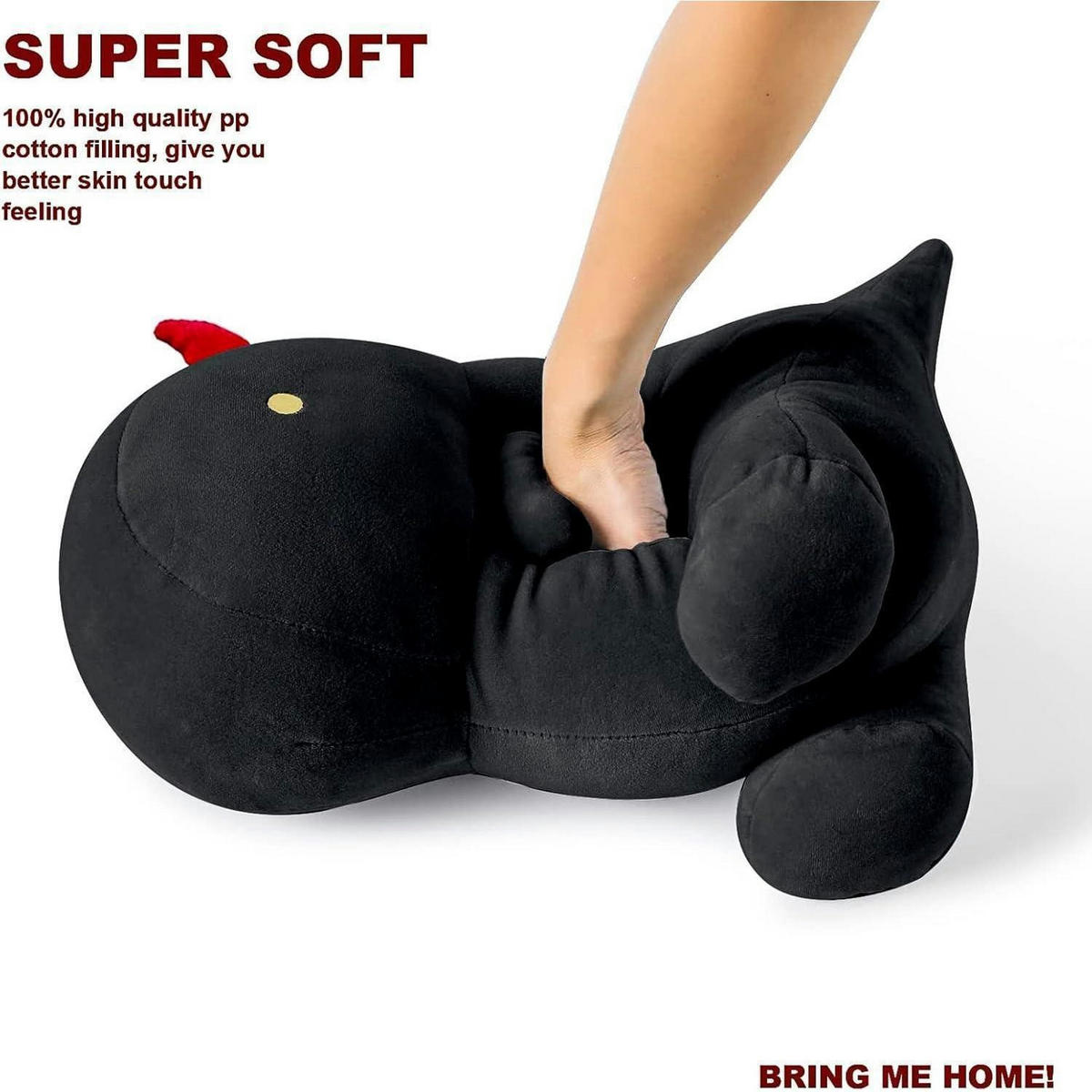 PLÜSCHTIER Dinosaurier Schwarz 35 cm - Schwarz, Textil (20/35cm)