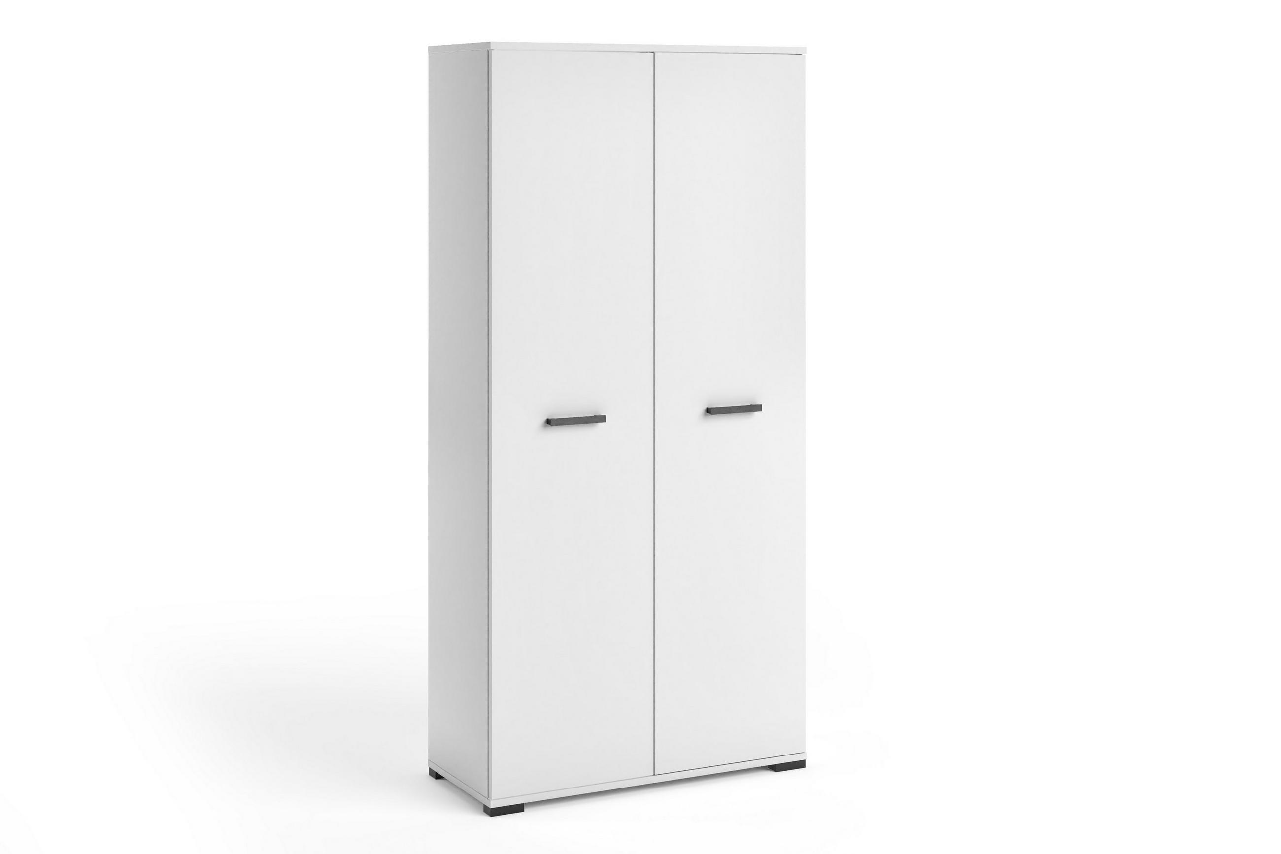 DREHTÜRENSCHRANK ALBANO 90/186/56cm 2-türig Weiß - Weiß, Holzwerkstoff (90/186/56cm) - MASSENO