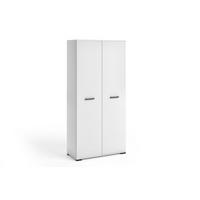 DREHTÜRENSCHRANK ALBANO 90/186/56cm 2-türig Weiß - Weiß, Holzwerkstoff (90/186/56cm) - MASSENO