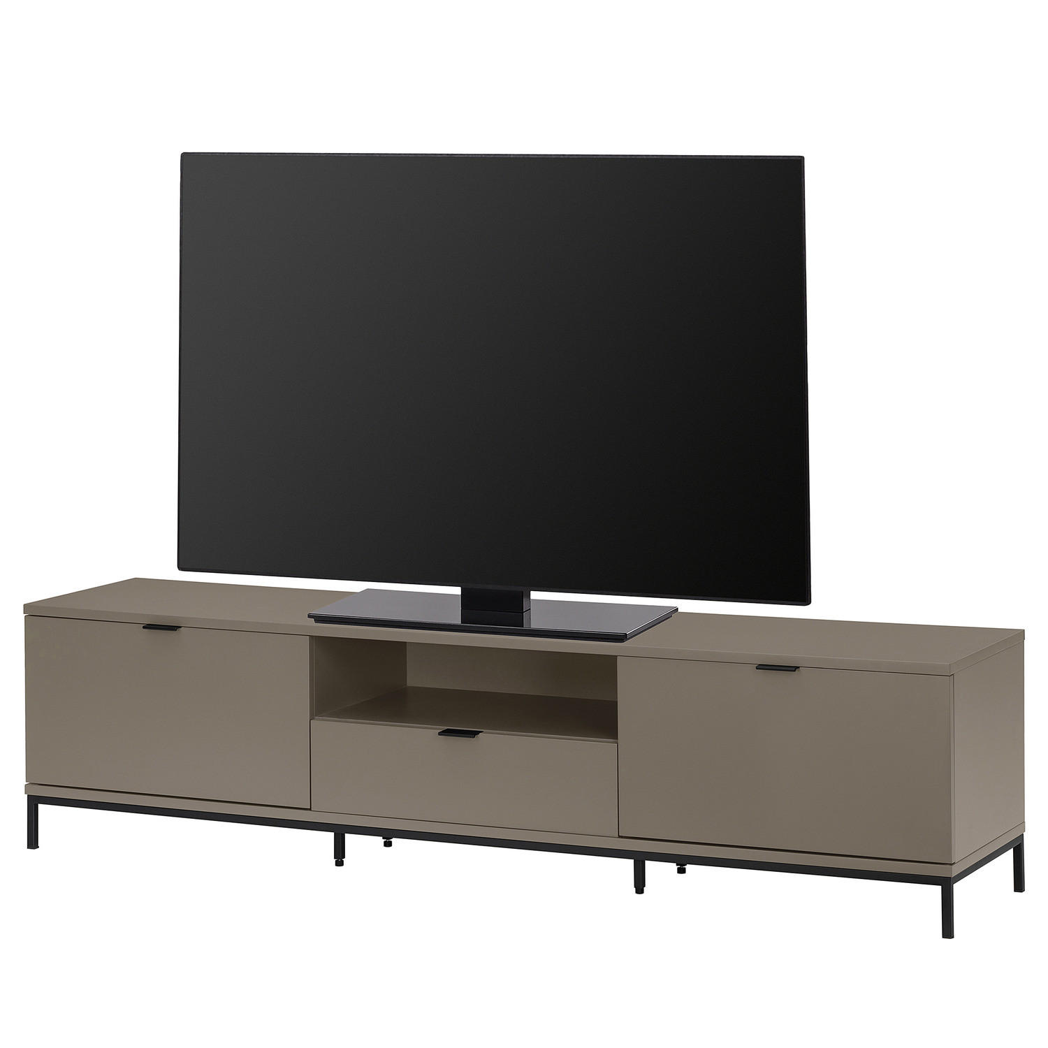 TV-LOWBOARD - Eisen / MDF - Taupe/Schwarz, Holzwerkstoff/Metall (180/45/40cm) - home24