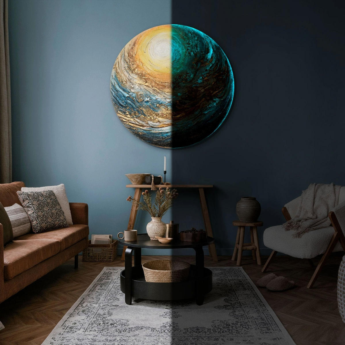 GEMÄLDE Zlatosphäre auf Keilrahmen 80 cm - Multicolor, Holz (80/80cm) - YS-art gallery