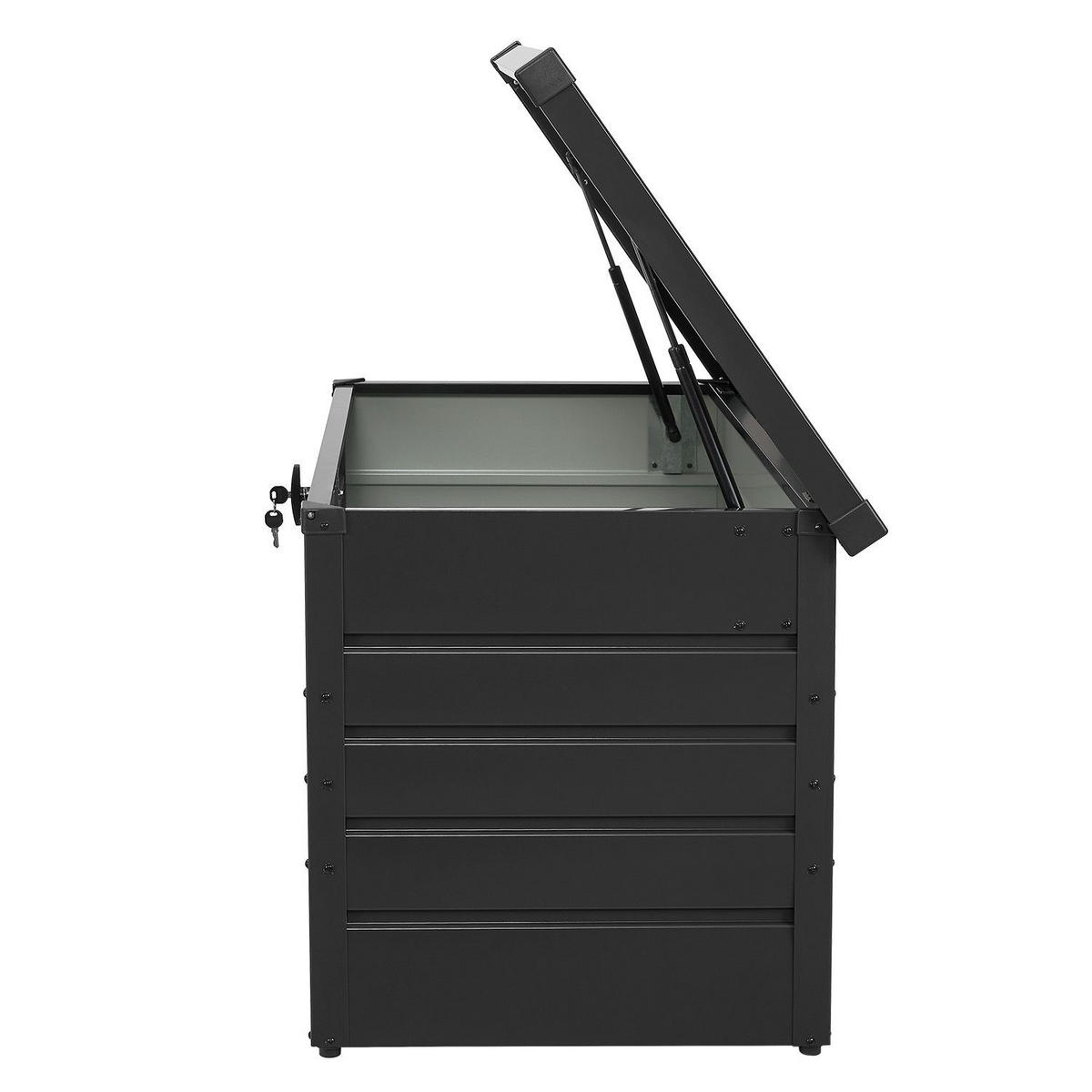 AUFBEWAHRUNGSBOX Limani anthrazit - Grau, Metall (120/63/53cm) - Juskys