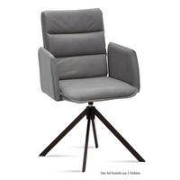 ARMLEHNSTUHL drehbar (2er-Set) Delila 52x92x60 Schwarz/Grau - Schwarz/Grau, Kunststoff (60/92/52cm) - 58aufmkessel