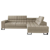 ECKSOFA Laris, Seite: Rechts - Schwarz/Naturfarben, Holz/Textil (271/203cm) - MIRJAN24