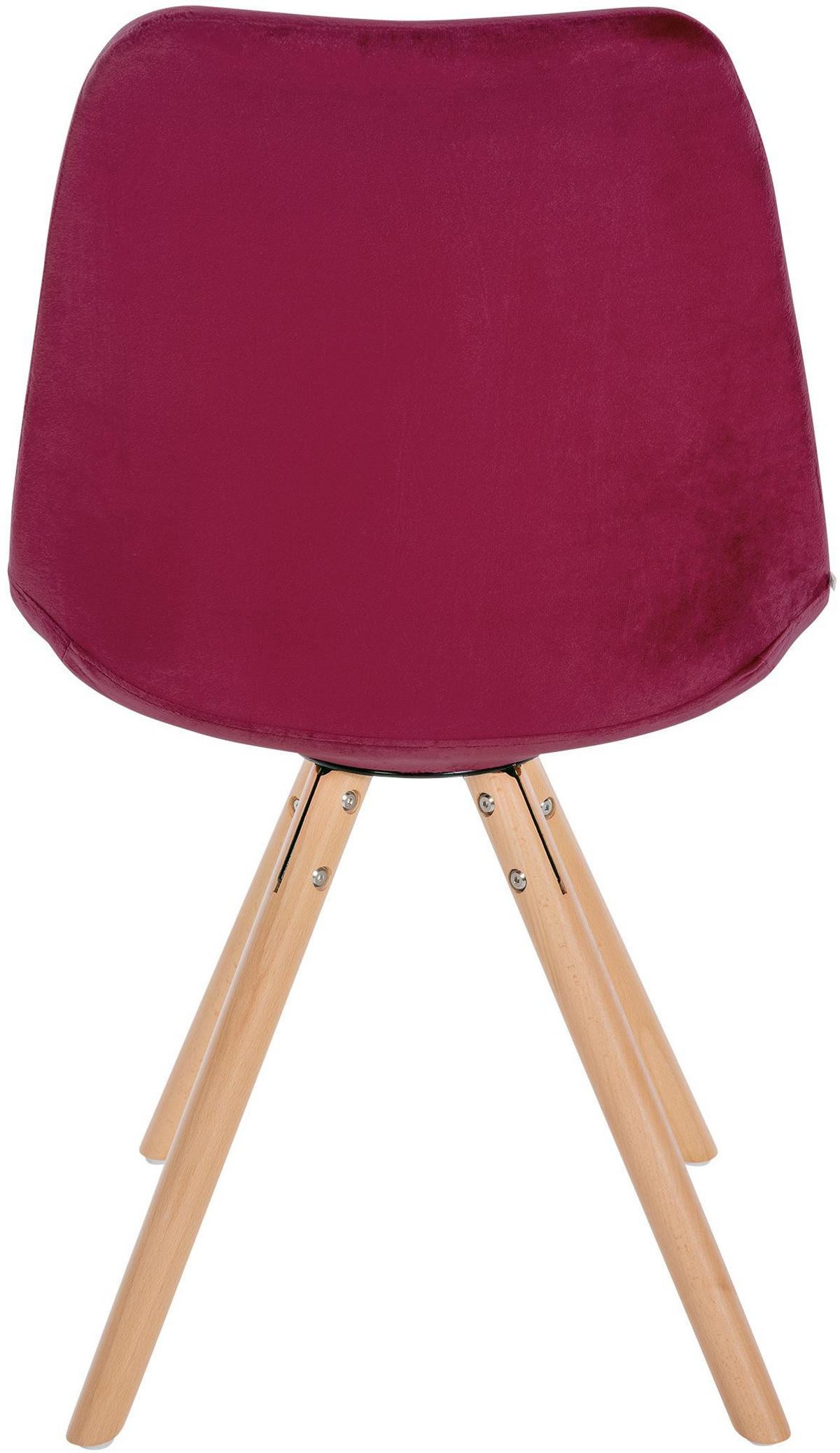 STUHL Samt bordeauxrot - Eukalyptusholzfarben/Bordeaux, Holz/Textil (48/81/54cm) - CLP