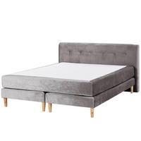 BOXSPRINGBETT 160/200cm Grau Marquise - Grau, Textil (160/200cm) - Beliani