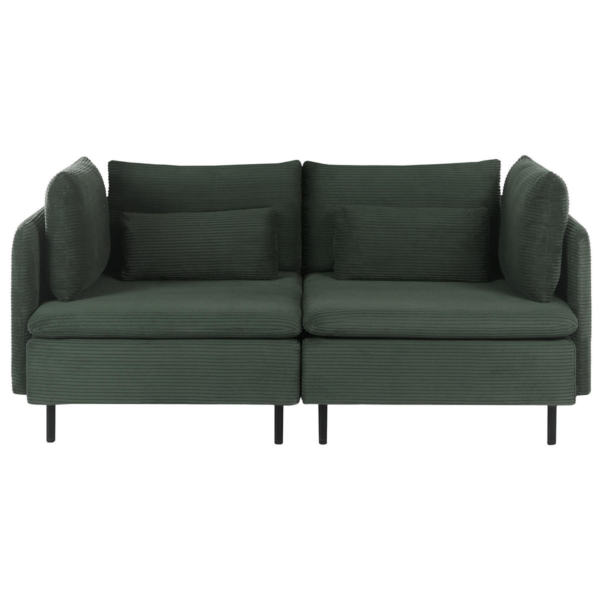 MODULÁRNÍ POHOVKA 2-místná Tmavě zelená Manšestr Egeris - zelená barva, textil (172/80/94cm) - Beliani