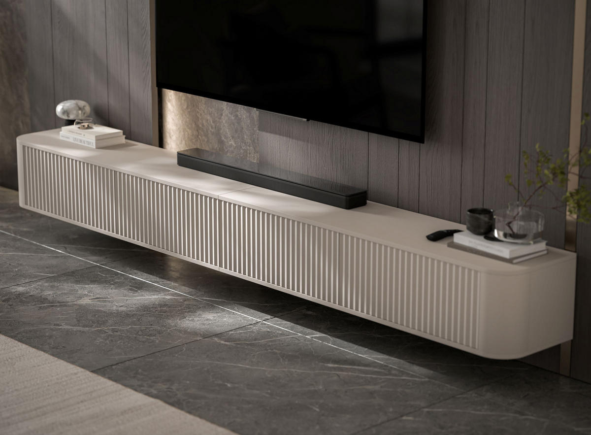 TV omarica Aurora, komplet 2 kosov, mat kašmir, 280 cm - kašmir, leseni material (280/30/35cm) - Meble Lindner