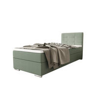 BOXBETT ZILANO 1 mit Matratze H3 und Topper 90x200 Cosmic 16 - Grün, Holz/Textil (90/200cm) - Bedante