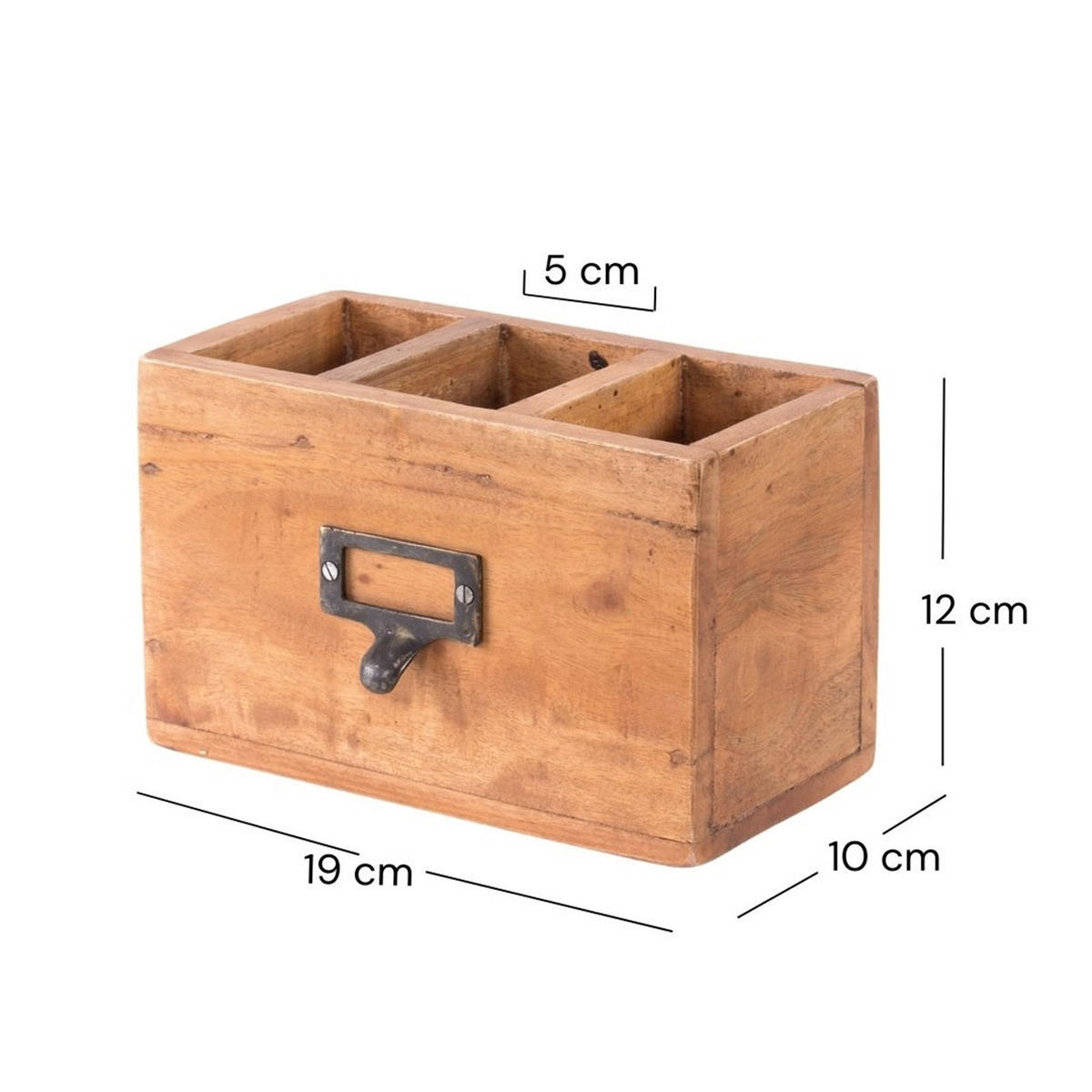 STIFTEHALTER-BOX Vintage 19 Mahagoni 08 honigfarben gewachst - Honig, Holz (10/19/12cm) - DESIGN DELIGHTS