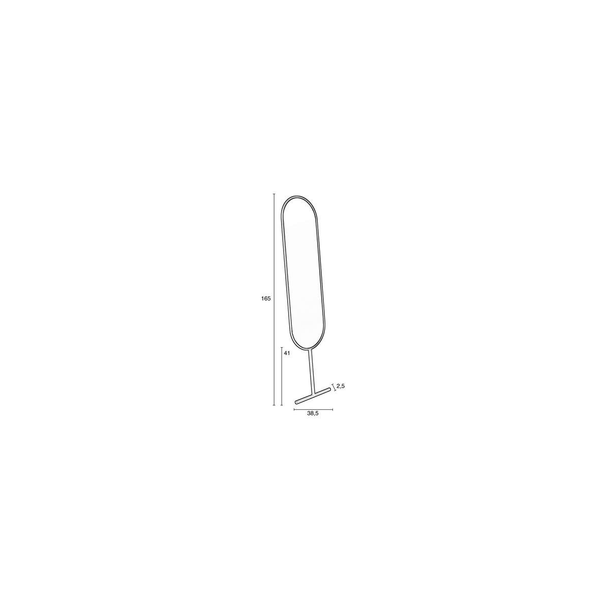 STANDSPIEGEL Tess Schwarz - Schwarz, Metall (38.5/165/2.5cm) - Zuiver