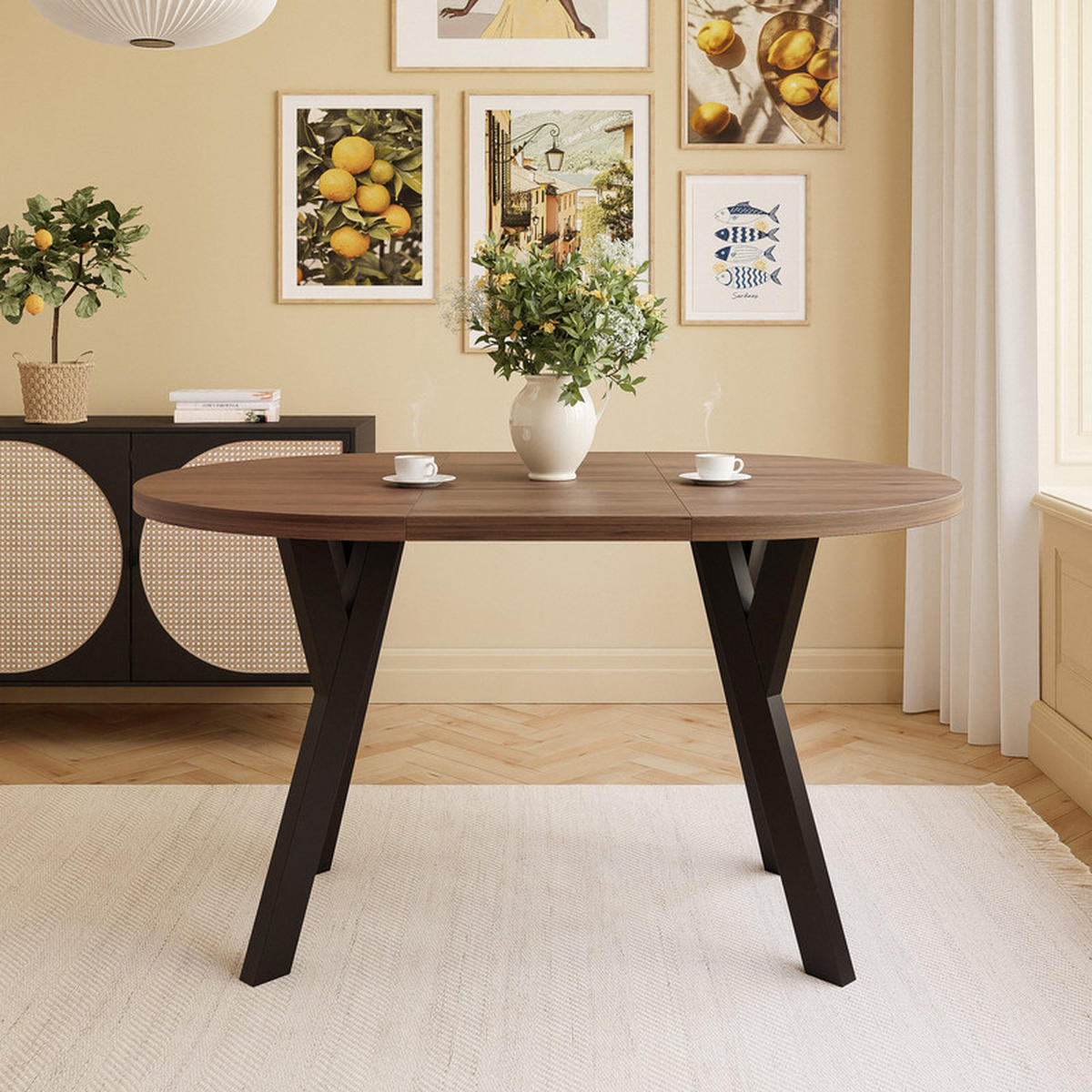 AUSZIEHTISCH YARA 100-140/76,5 cm Okapi-Nussbaum - Nussbaumfarben, Holzwerkstoff (100/100/76.5cm) - Idohome