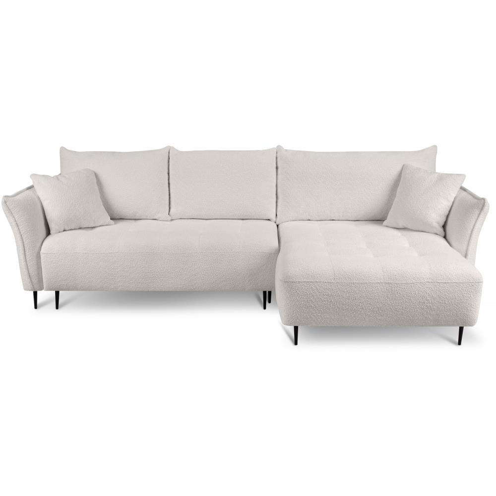ECKSCHLAFSOFA Bari rechts beige - Beige/Schwarz, Textil (276/158cm) - Beautysofa