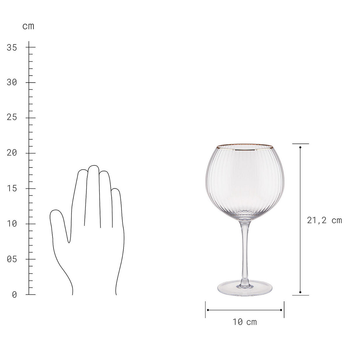 GINGLAS Golden Twenties 650 ml - Transparent, Glas (0.65L) - Butlers