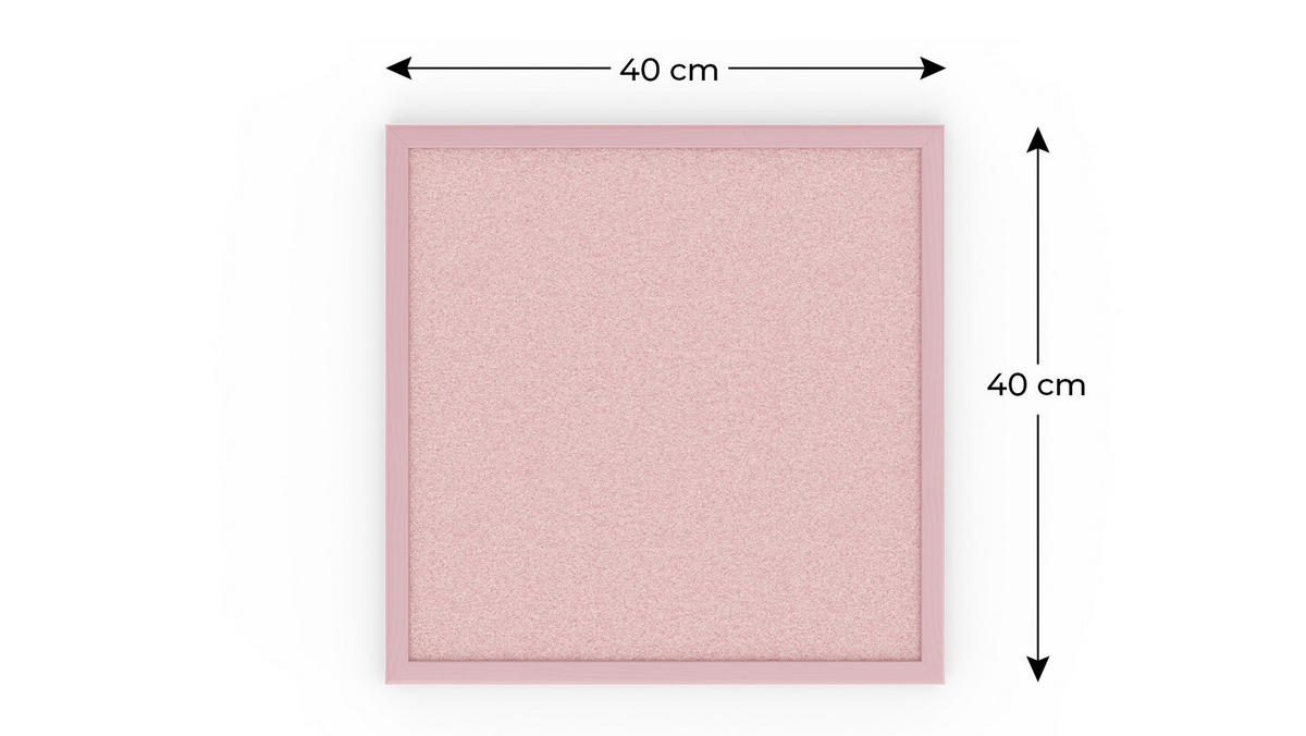 PINNWAND, Korktafel in Pink, 40x40 cm, Holzrahmen - Pink lackiert - Pink, Holz (40/40/1.5cm) - ALLboards