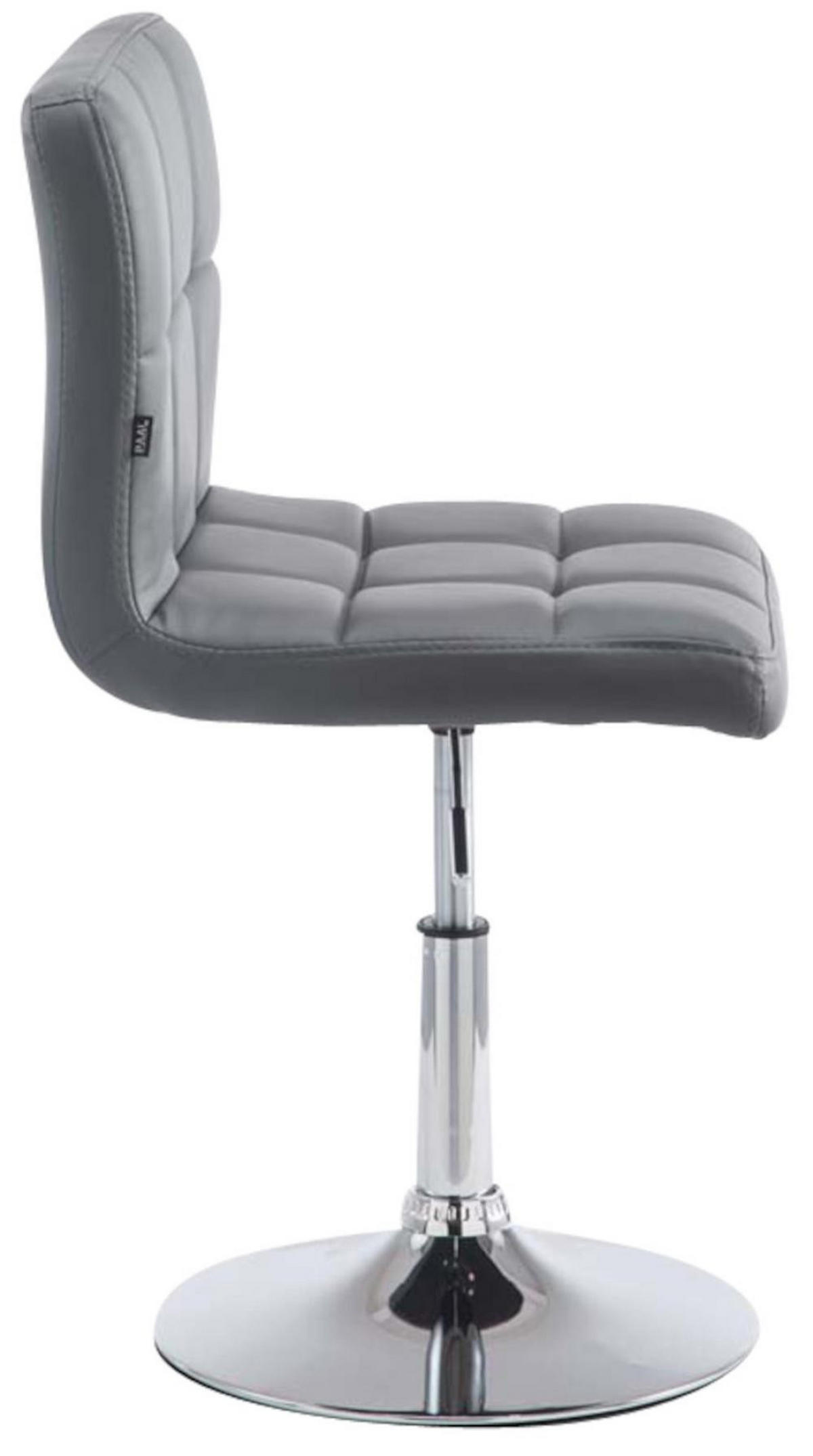 DREHSTUHL 4er Set Lederlook grau - Chromfarben/Grau, Textil/Metall (44/74/49cm) - CLP