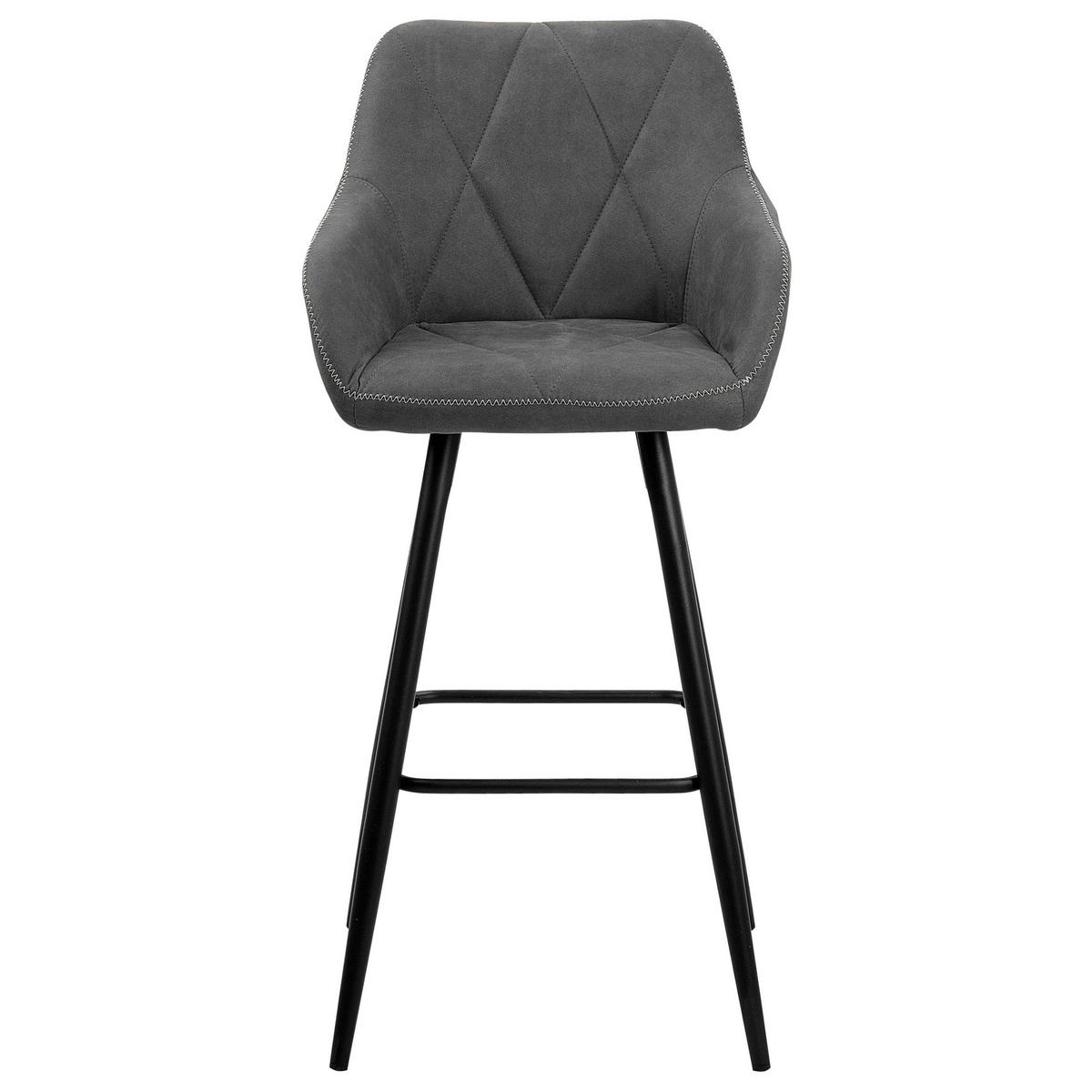 BARSTUHL 2er-Set Polsterbezug Grau Darien - Grau, Textil/Metall (44/104/41cm) - Beliani