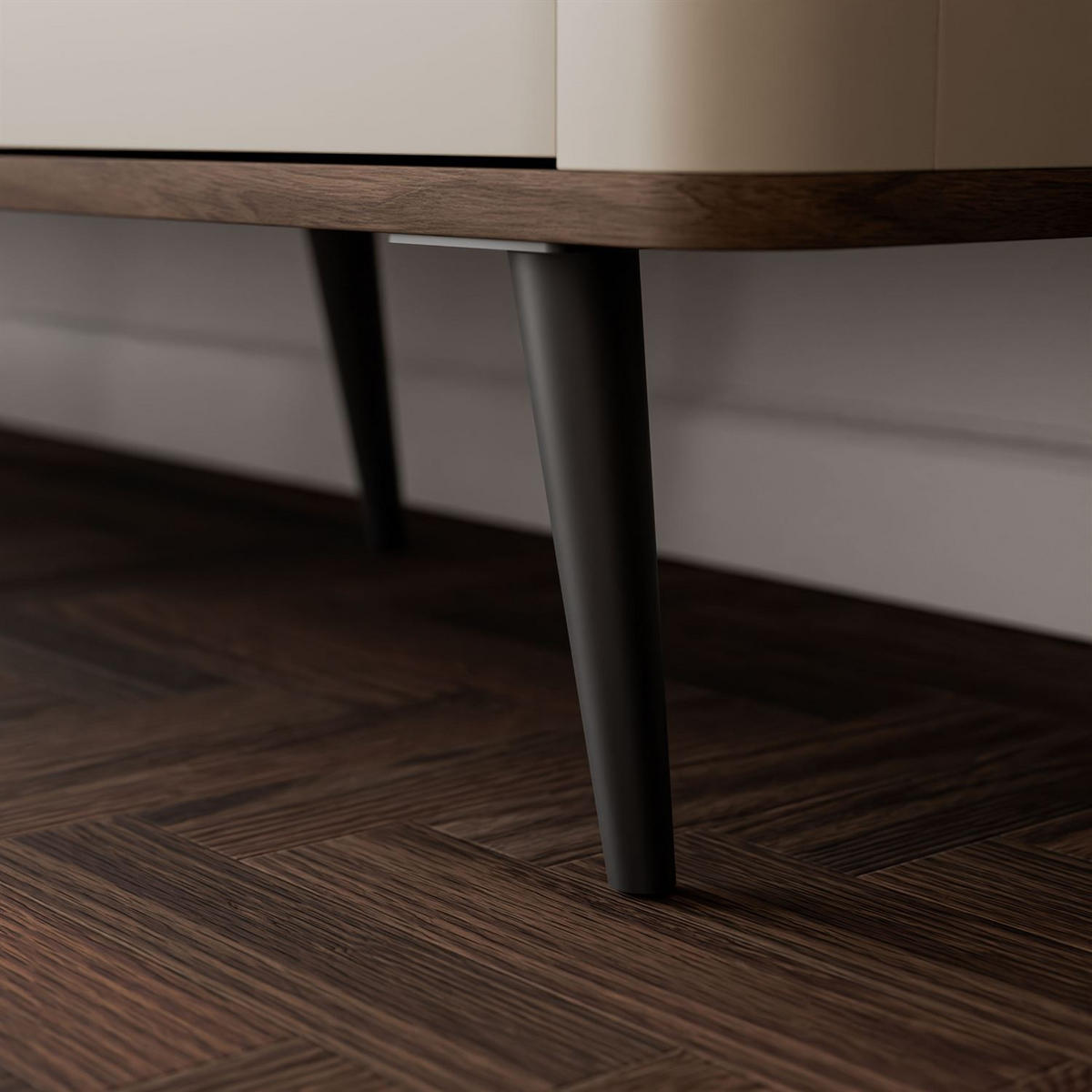 KOMMODE für das Schlafzimmer AUTUMN 3D mit geriffelter Front, Kaschmir / Nussbaum - Beige/Braun, Holzwerkstoff (160/82/40cm) - Lookway