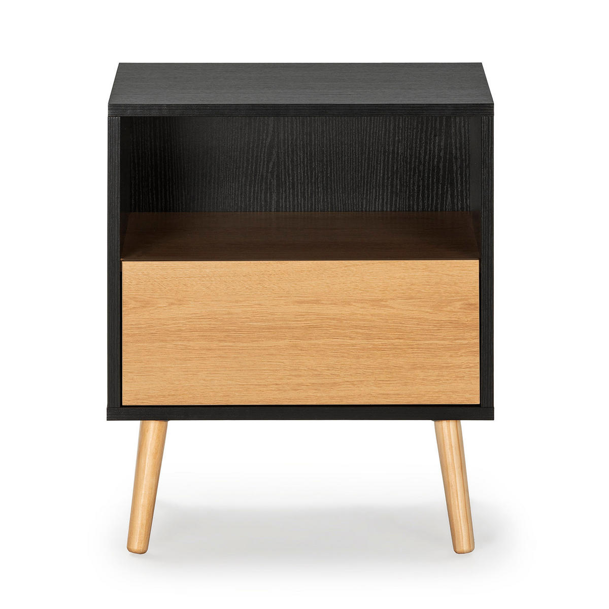 NACHTTISCH Apolo 1 Schublade - Schwarz, Holzwerkstoff (45/52/40cm) - VS Venta-stock