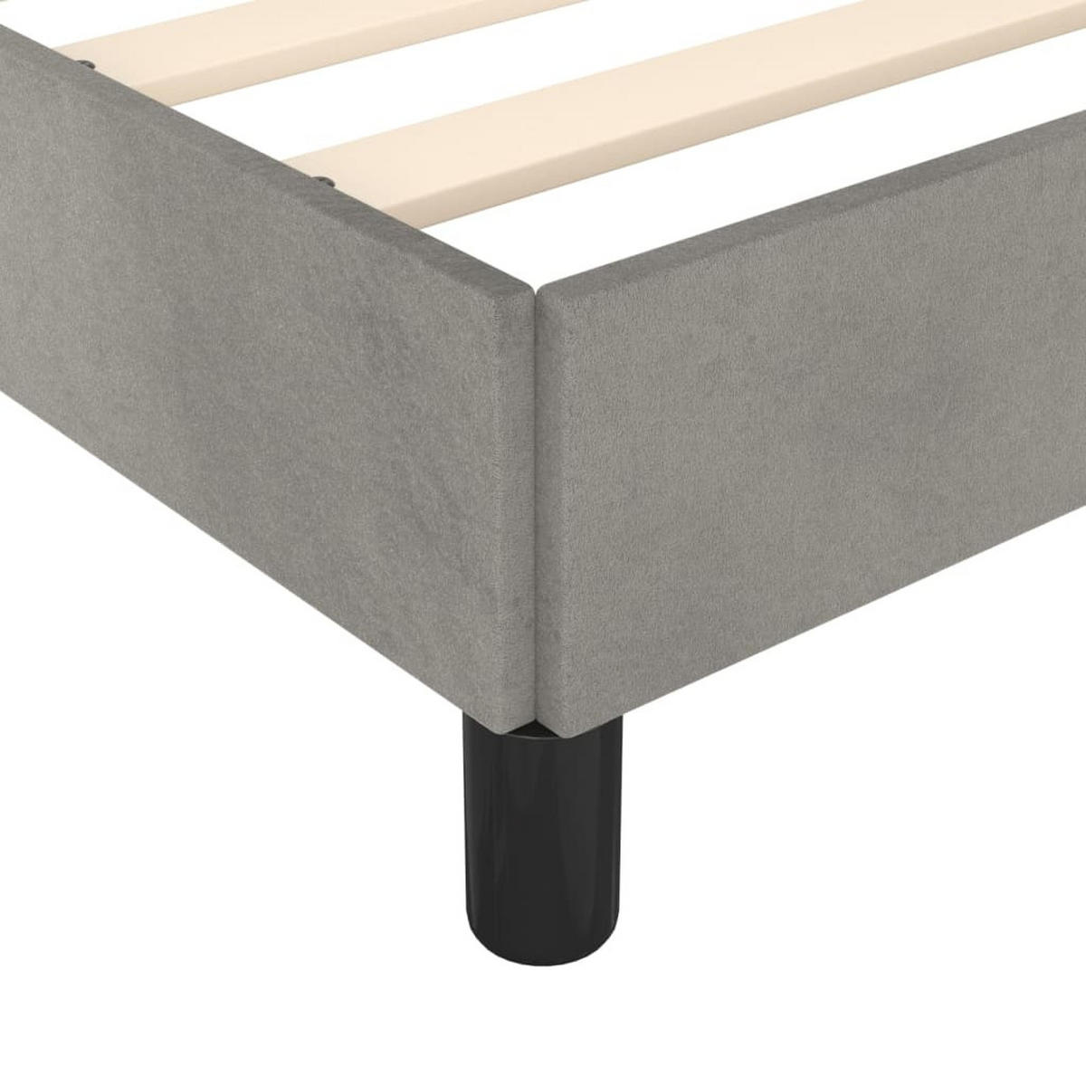 BETTGESTELL Ohne Matratze Hellgrau 100/200 Cm Samt - Grau, Textil (100/200cm) - vidaXL