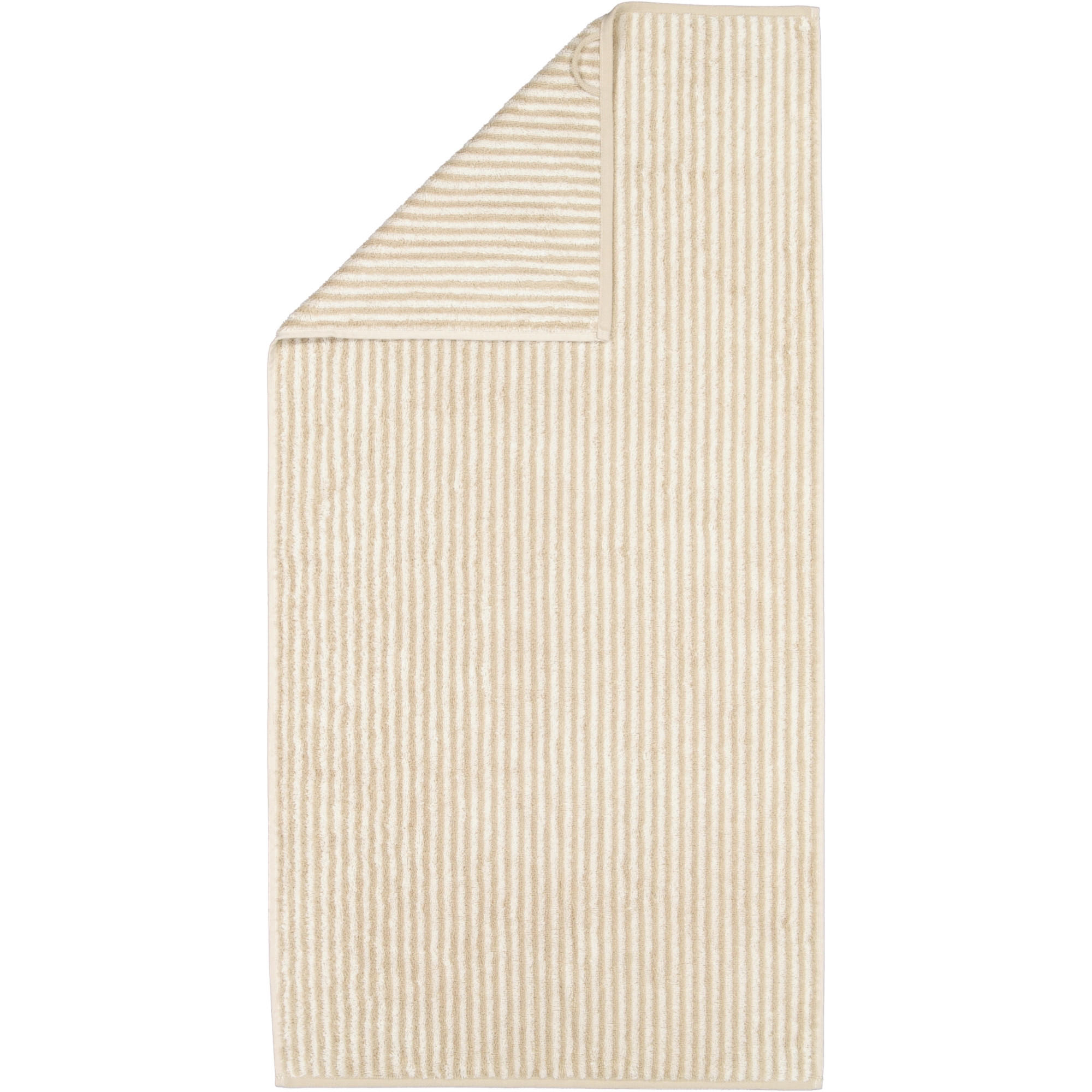 HANDTUCH TWO-TONE STRIPES 480 SAND - 33 - Beige, Textil (50/100cm) - Cawoe