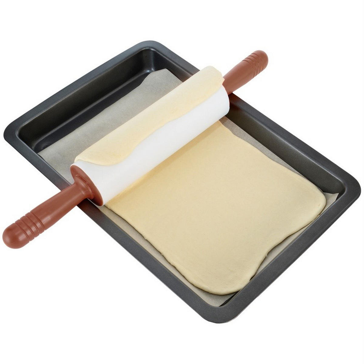 SILIKON-NUDELHOLZ Sillinie drehbarer 47 cm - Braun, Kunststoff (6.5cm) - Orion 