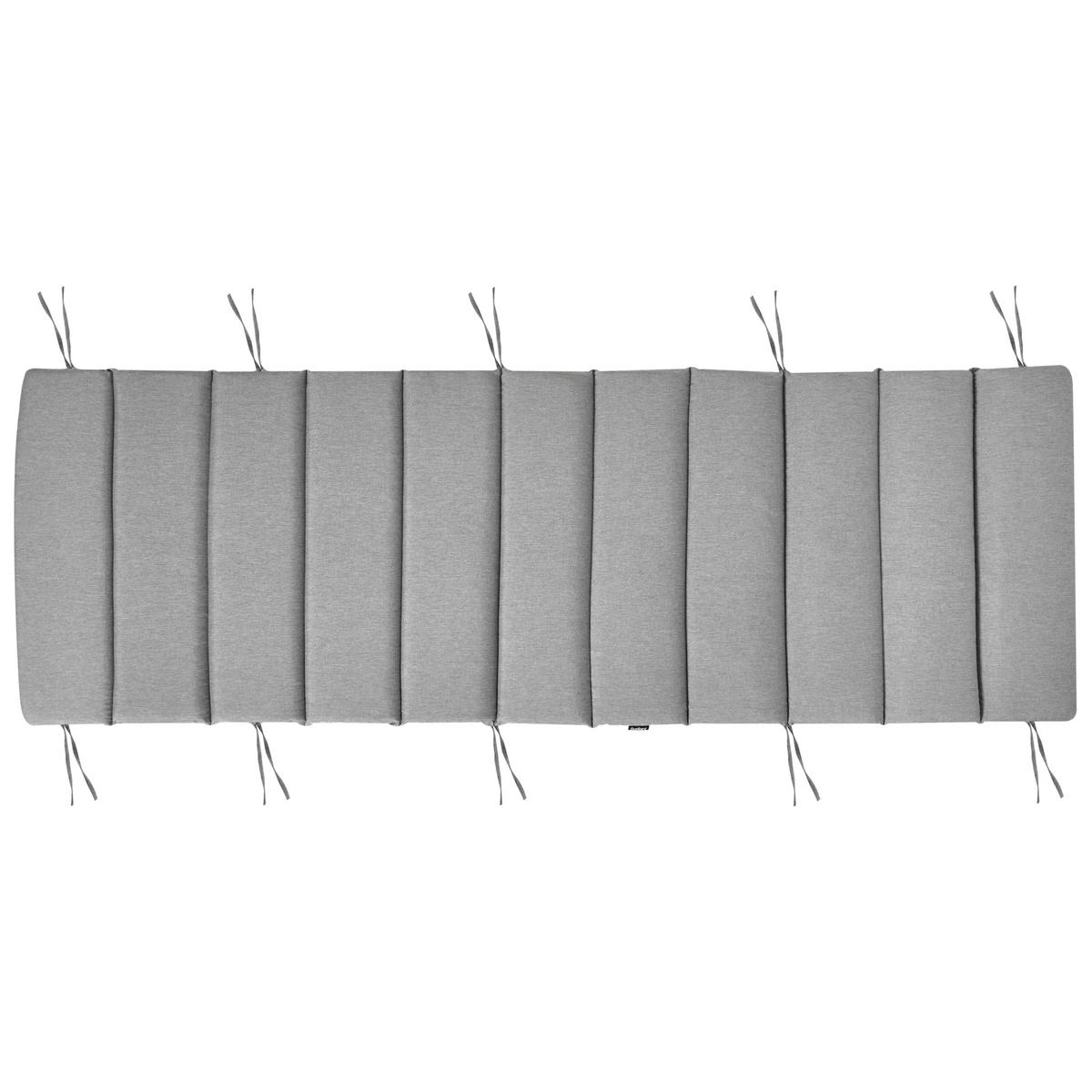 LIEGENAUFLAGE Grau meliert 60/180 cm Brescia Premium - Grau, Textil (180/5/60cm) - Beliani