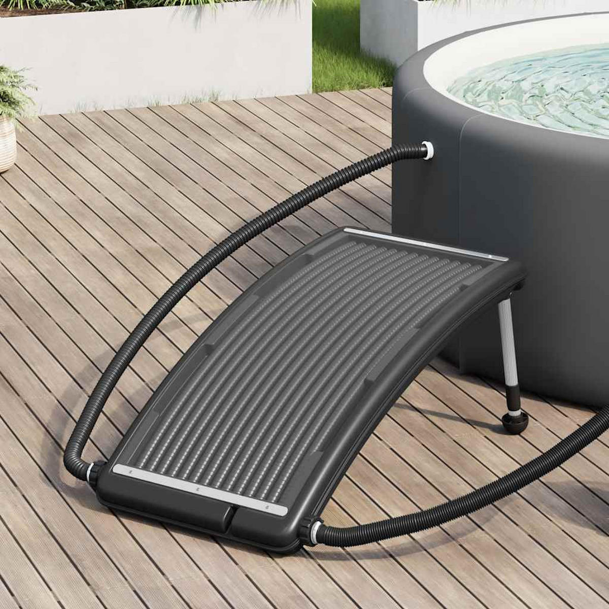 GEBOGENES Solar-Heizpaneel Für Pool 110/65 Cm - Schwarz, Kunststoff (65/110cm) - vidaXL