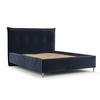 POLSTERBETT Plaza 180/200 cm Marineblau im Lotta Stoff - Naturfarben/Dunkelblau, Holz/Holzwerkstoff (180/200cm) - AltaBeds