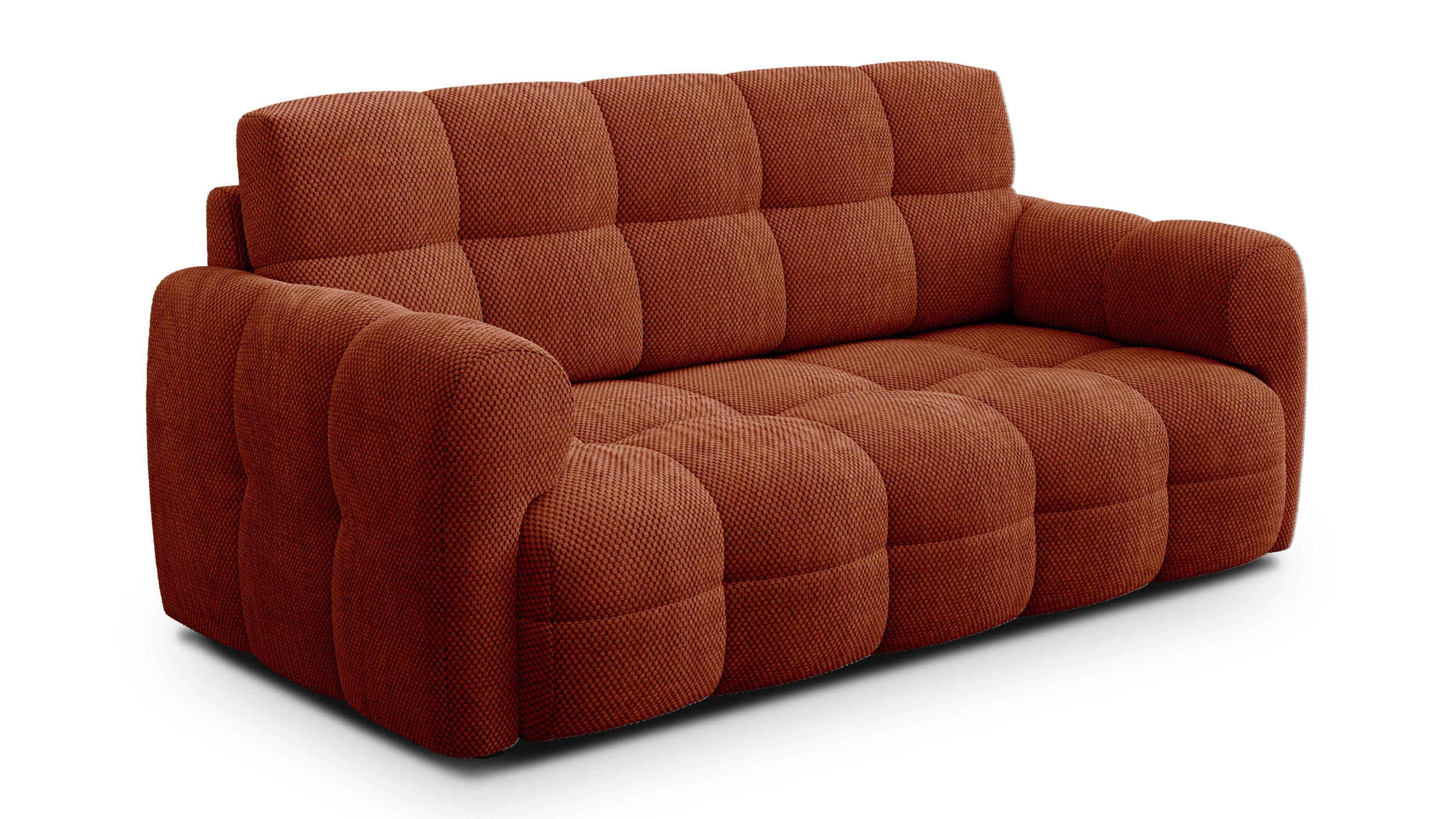 SOFA MELLOW 2,5-Sitzer, dunkelorange - Dunkelorange/Schwarz, Holz/Textil (183/87/98cm) - Wozimo
