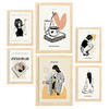 POSTER Set Mit 6 Schwarze Tinte Liebe Größe A3 & A4 Rahmen aus hellem Holz - Beige, Papier (29.7/1cm) - Nacnic