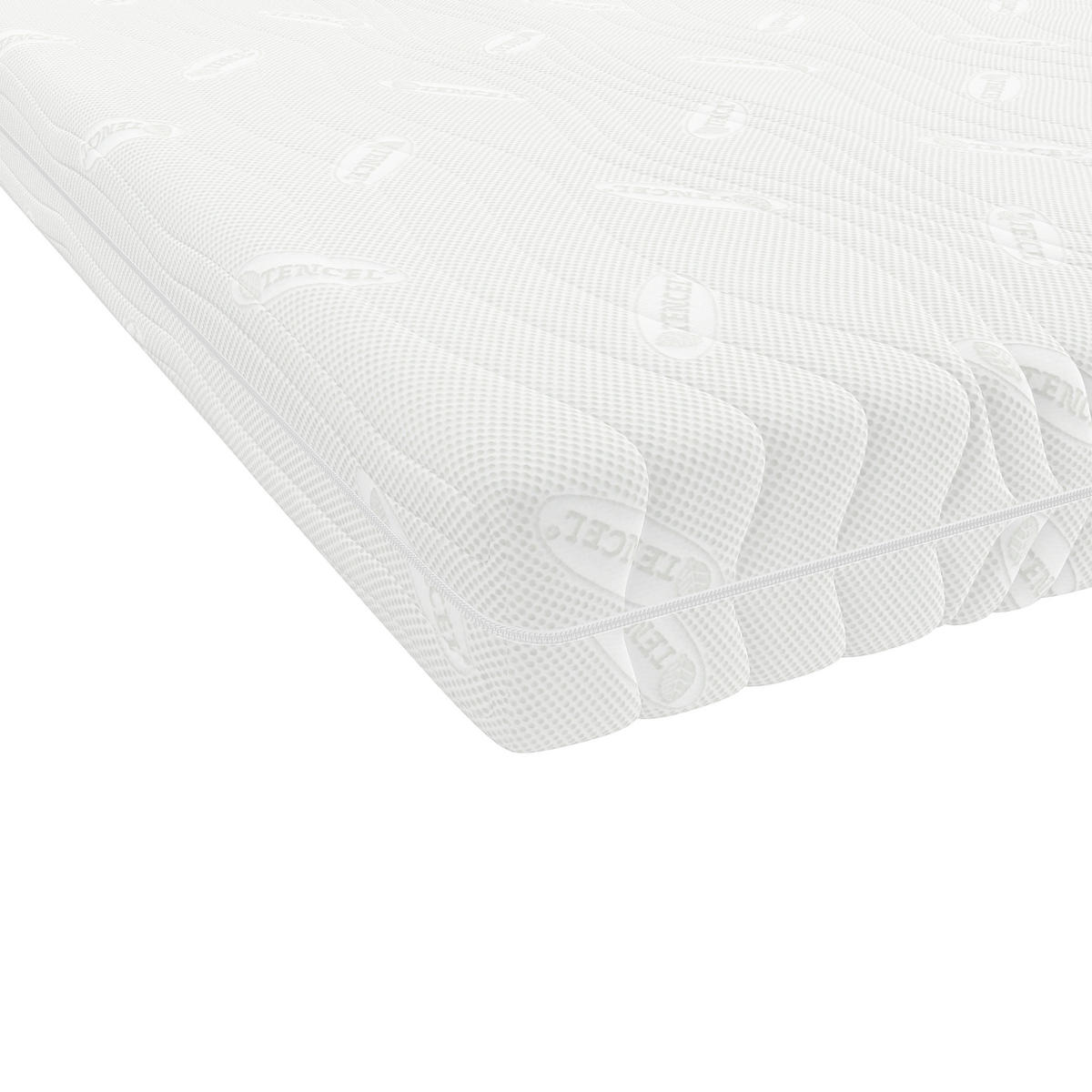 KALTSCHAUMMATRATZE 90x200 H2/H3 H2/H3 deLuxe 7 Zonen , Hybrid DUO - Weiß, Textil (90/200cm) - Schlaftroll